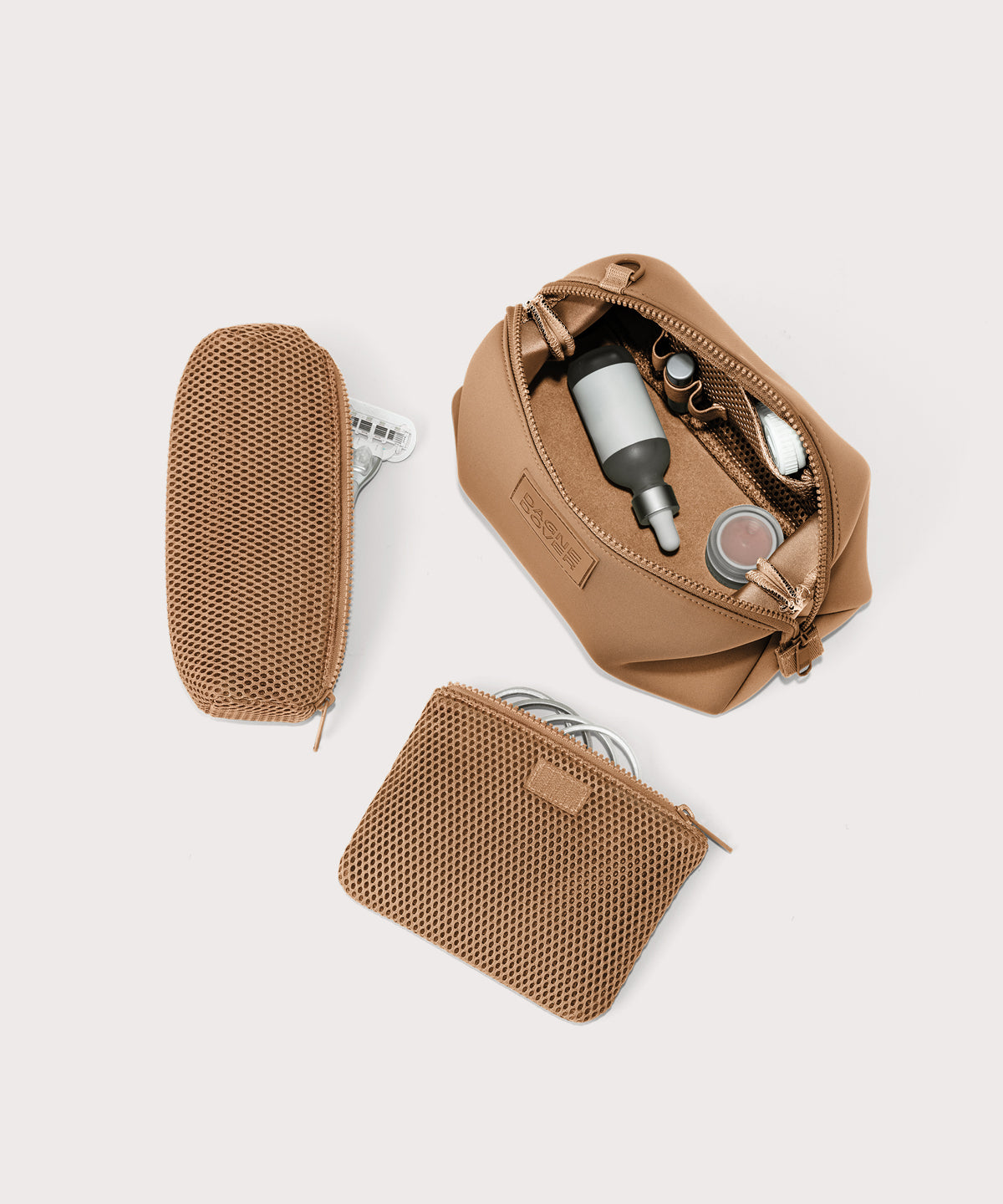 dagne-dover-hunter-toiletry-bag-large-in-camel-neoprene-travel-organizer-with-re image 3