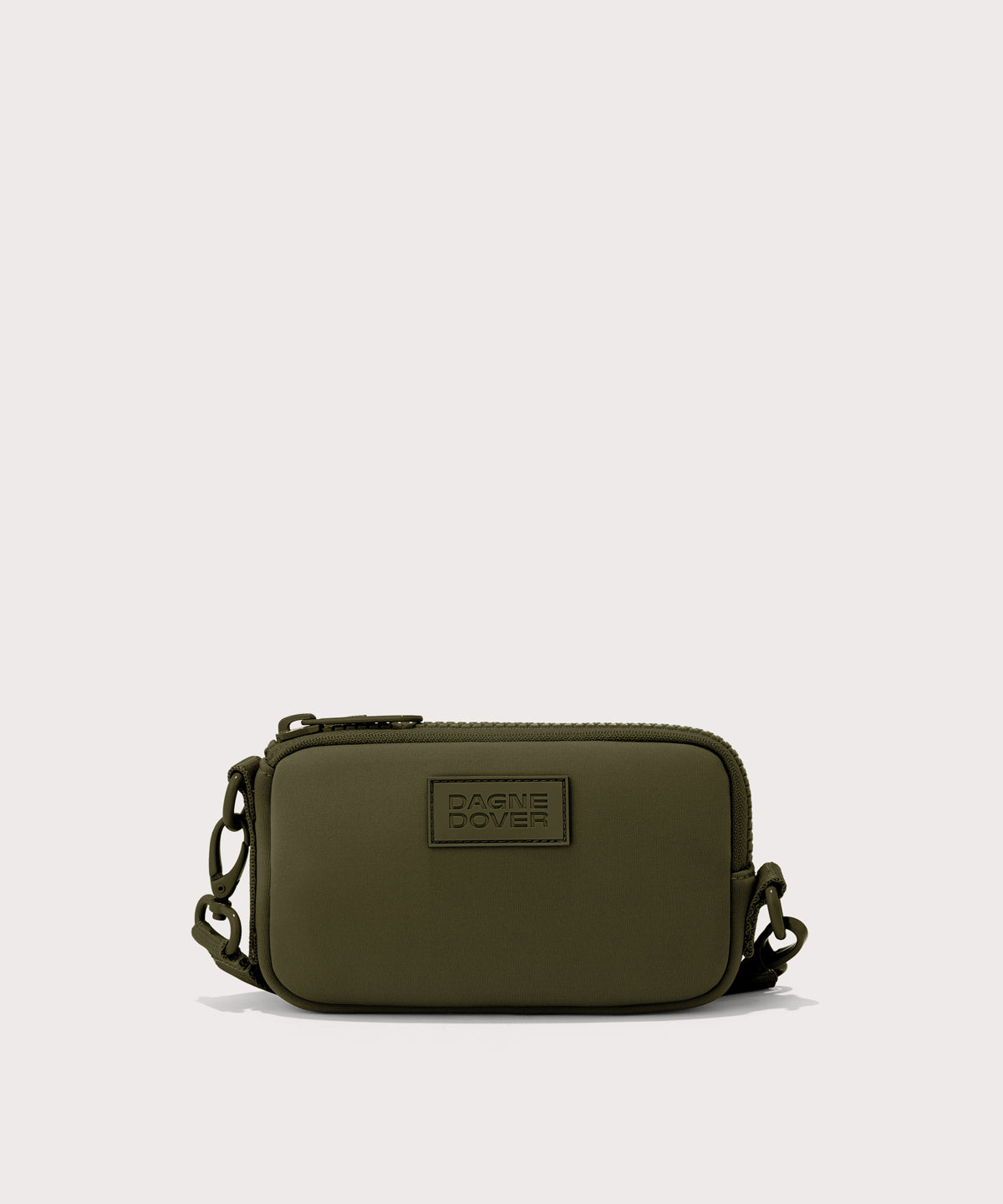 dagne-dover-mara-phone-sling-in-dark-moss-neoprene-sling-bag image 1