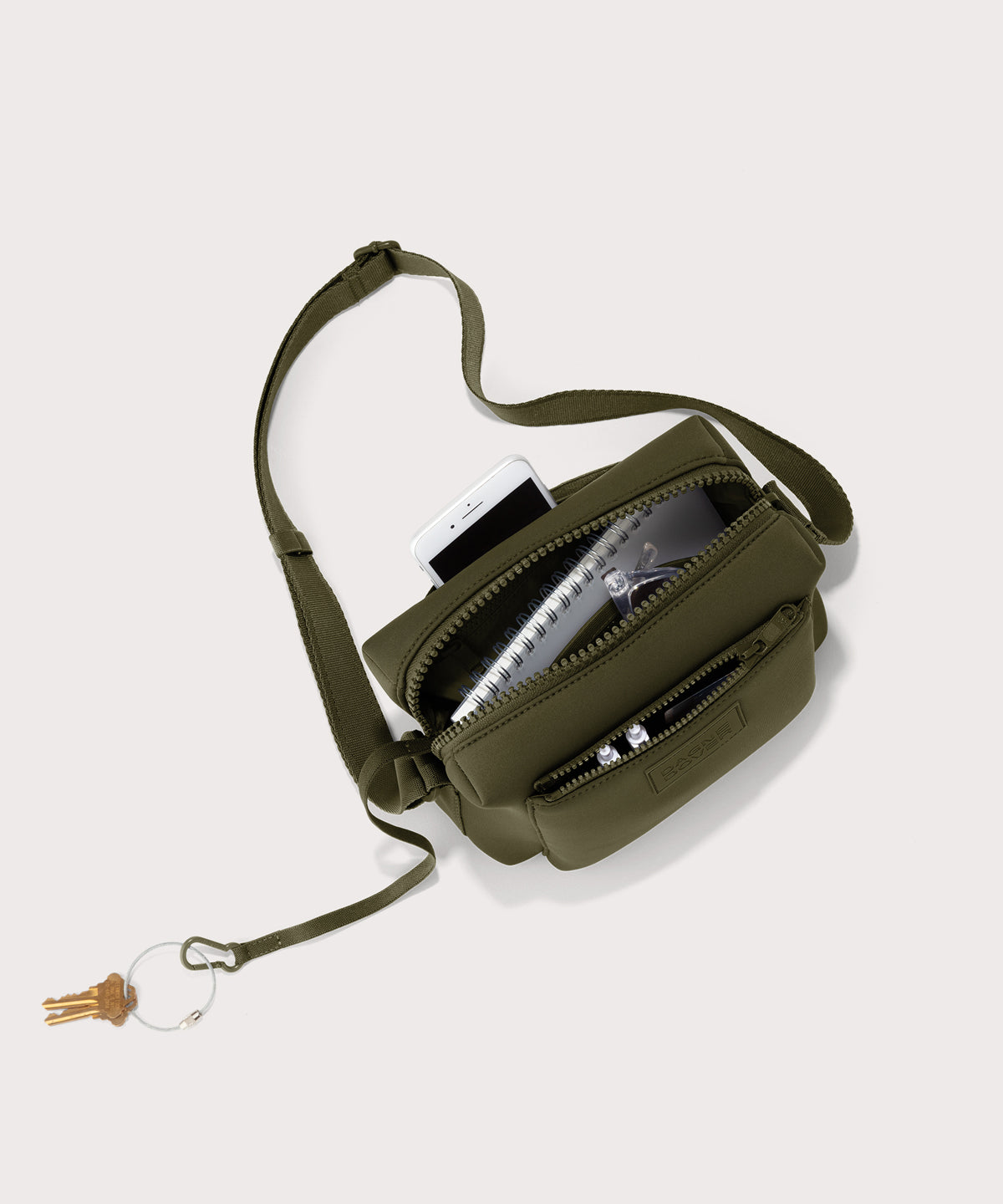 dagne-dover-micah-crossbody-in-dark-moss-lightweight-neoprene-crossbody-bag image 2