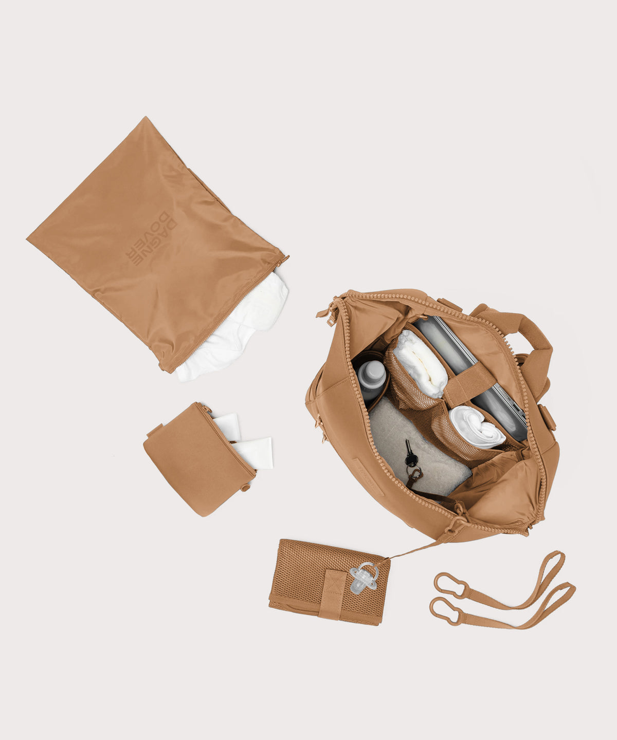 dagne-dover-indi-diaper-backpack-in-camel-large image 2