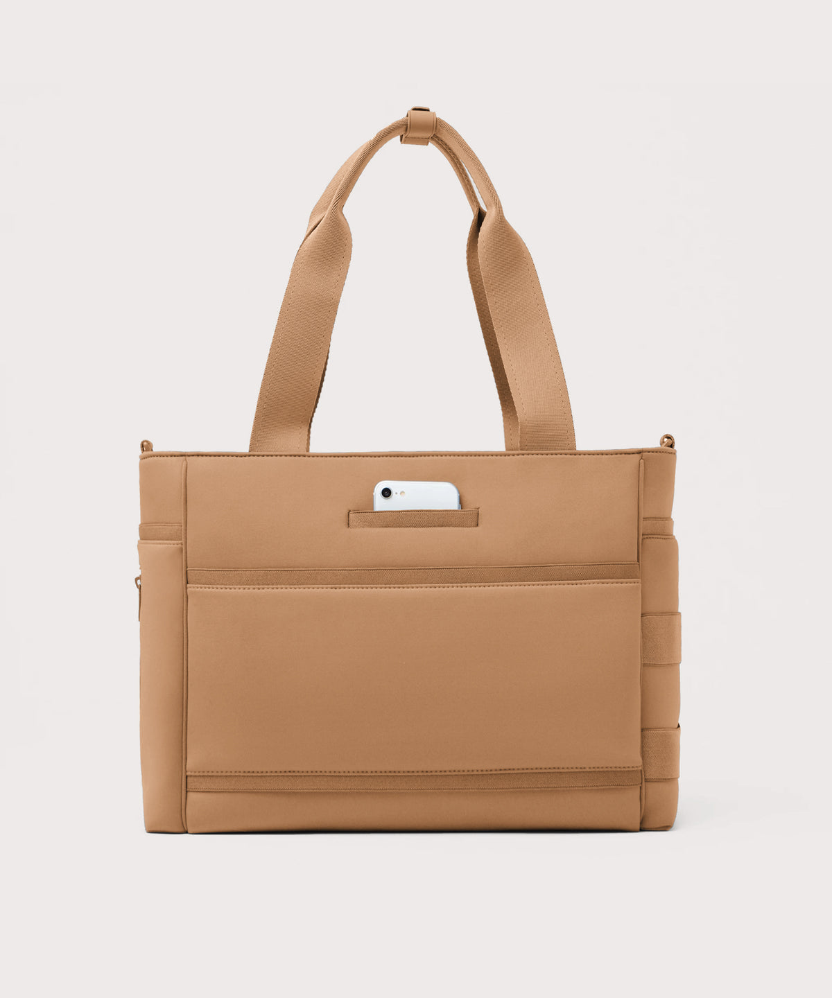dagne-dover-wade-diaper-tote-in-camel-large-baby-bag-with-exterior-phone-pocket image 5