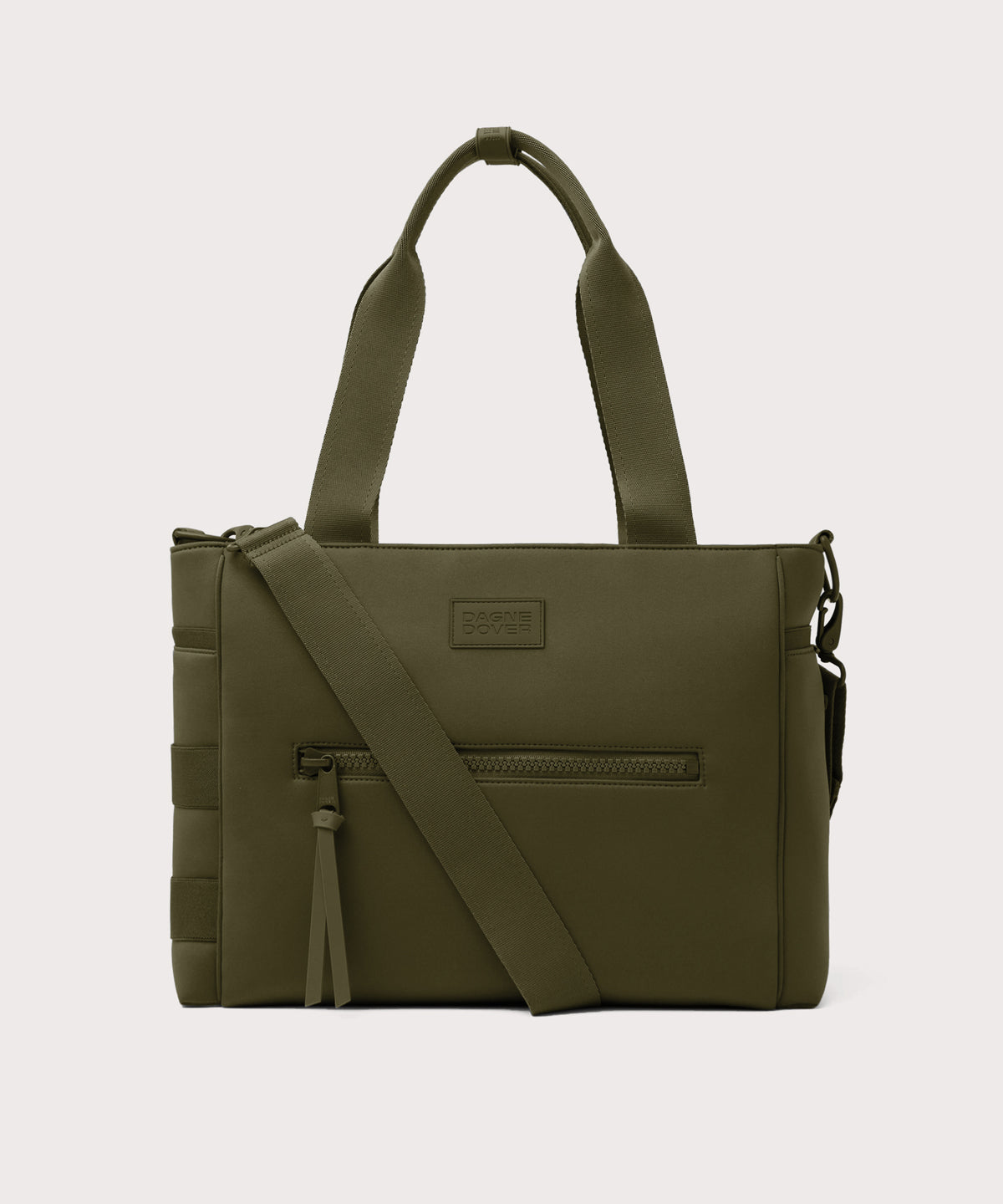dagne-dover-wade-diaper-tote-in-dark-moss-large-baby-bag-with-multiple-pockets image 1