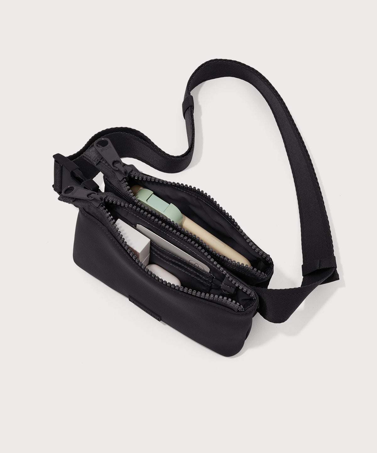 dagne-dover-bennie-sling-in-onyx-dual-pouch-hands-free-crossbody-with-water-repe image 2