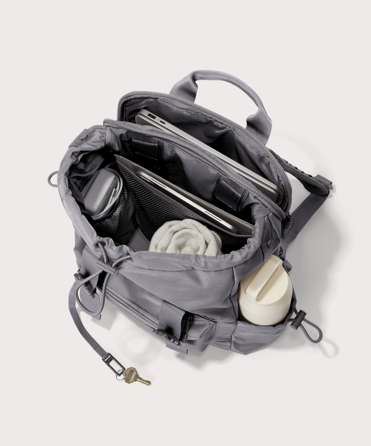 dagne-dover-brooklyn-backpack-in-ash-flap-top-travel-laptop-backpack-with-water- image 2