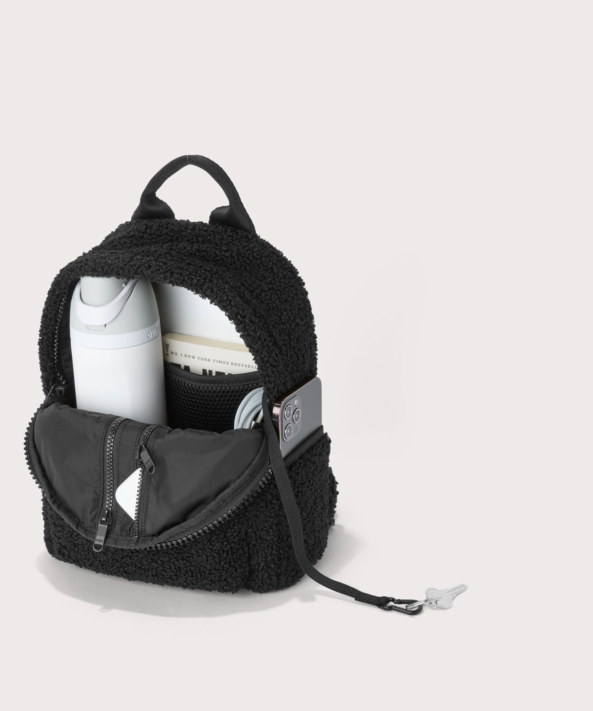 dagne-dover-dakota-backpack-small-in-onyx-shearling-compact-neoprene-backpack-wi image 3