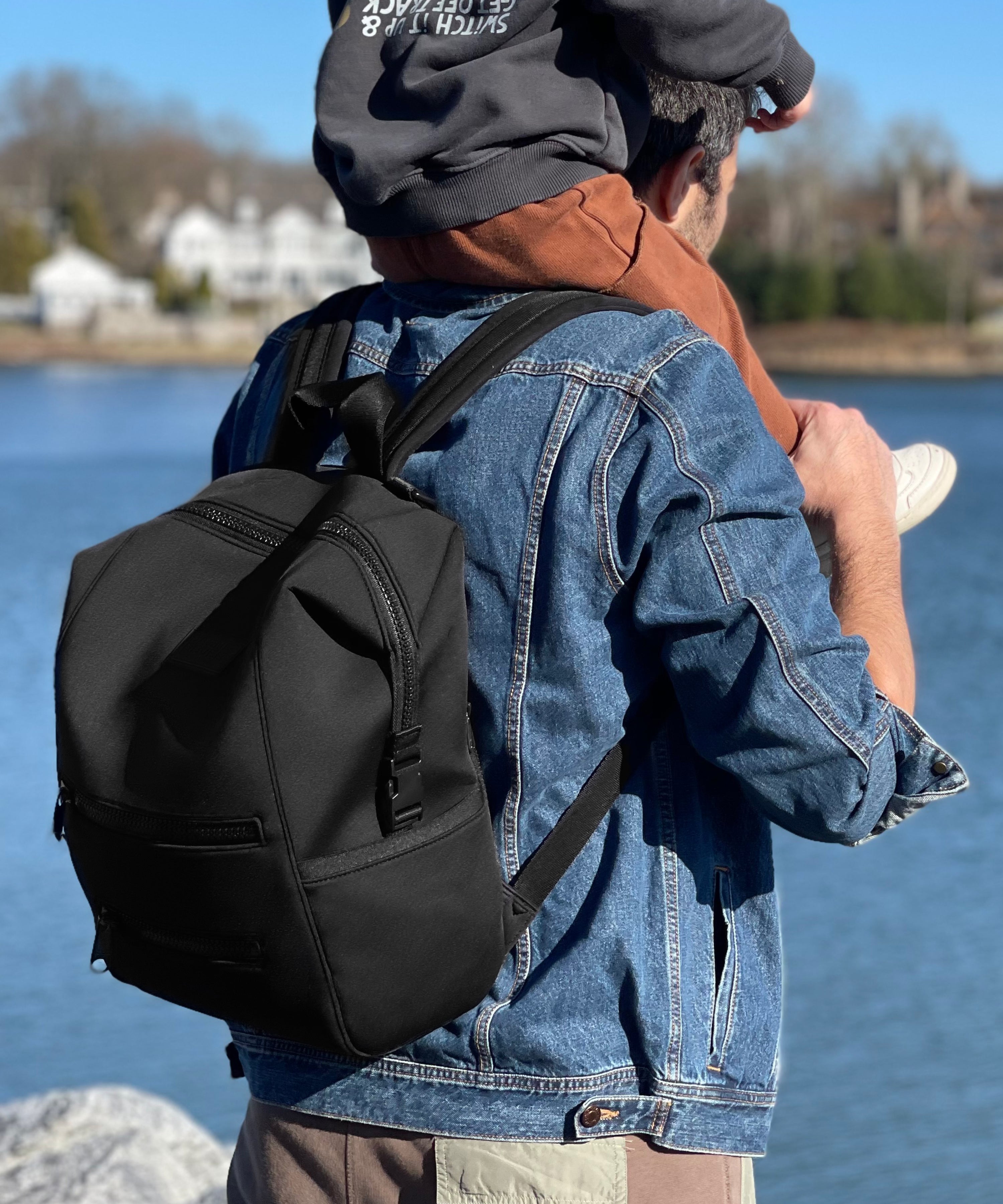 dagne-dover-indi-diaper-backpack-in-onyx-medium-all-in-one-parent-essential image 2